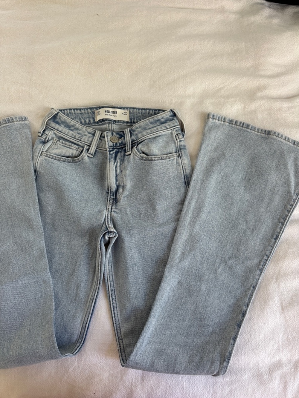 Hollister Light Wash Flare Jeans - Pale Blue